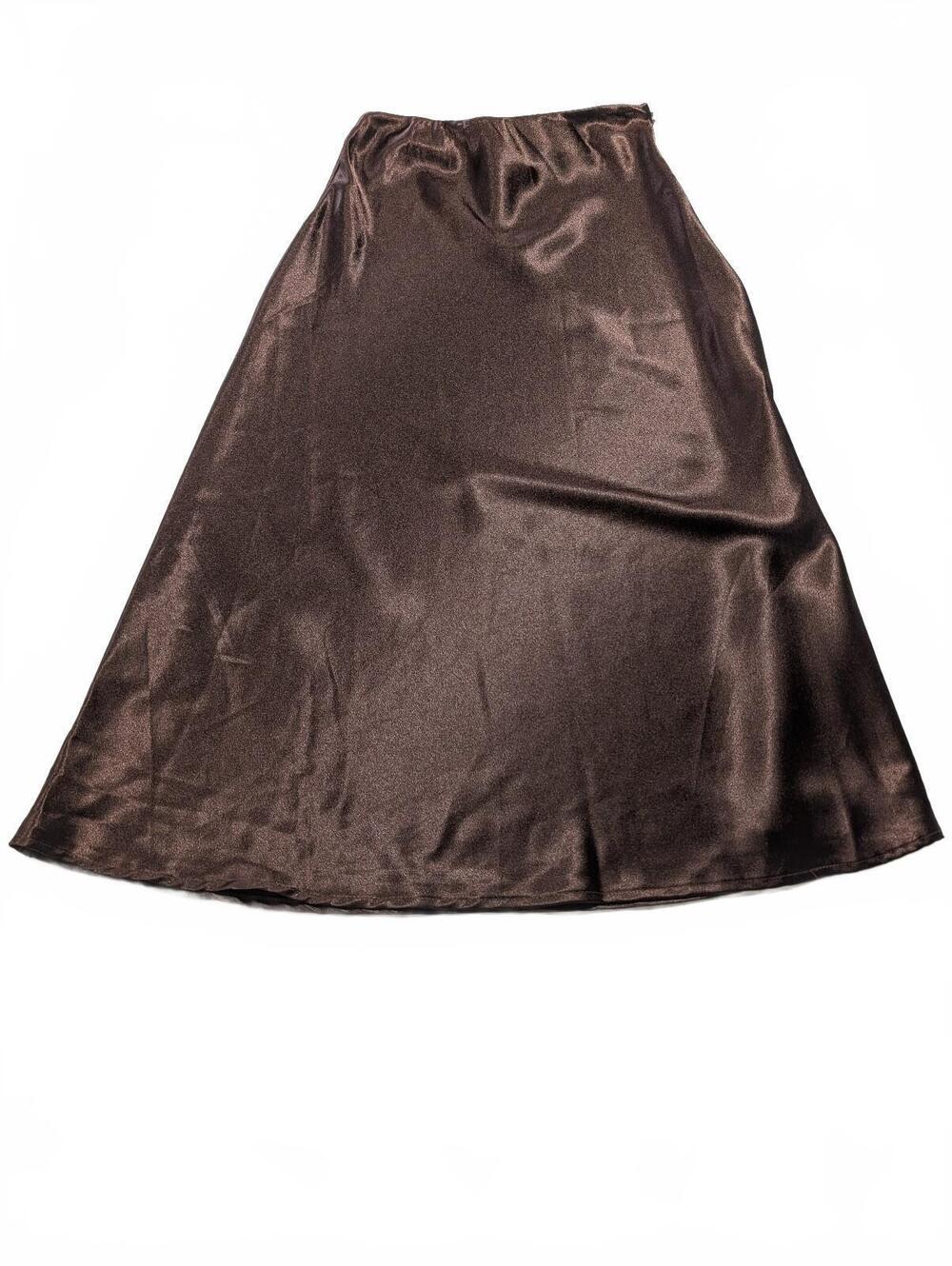 Shimmering brown a-line skirt women's tall medium